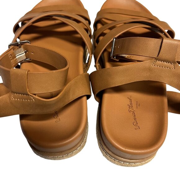 Universal Thread Women's Tanna Platform Sandals Brown Size 7 - Picture 4 of 5